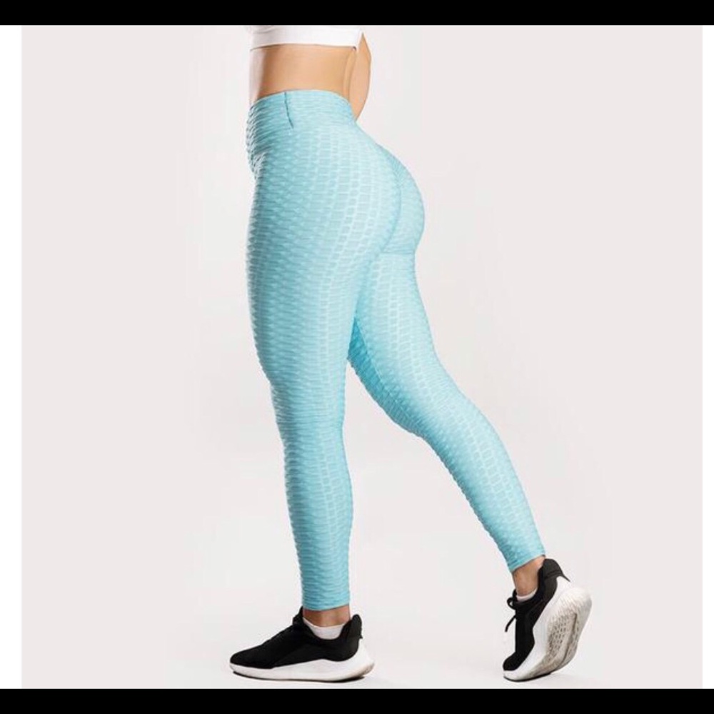 OVAHIA Anti-Cellulite Push-Up Leggings Light Blue
